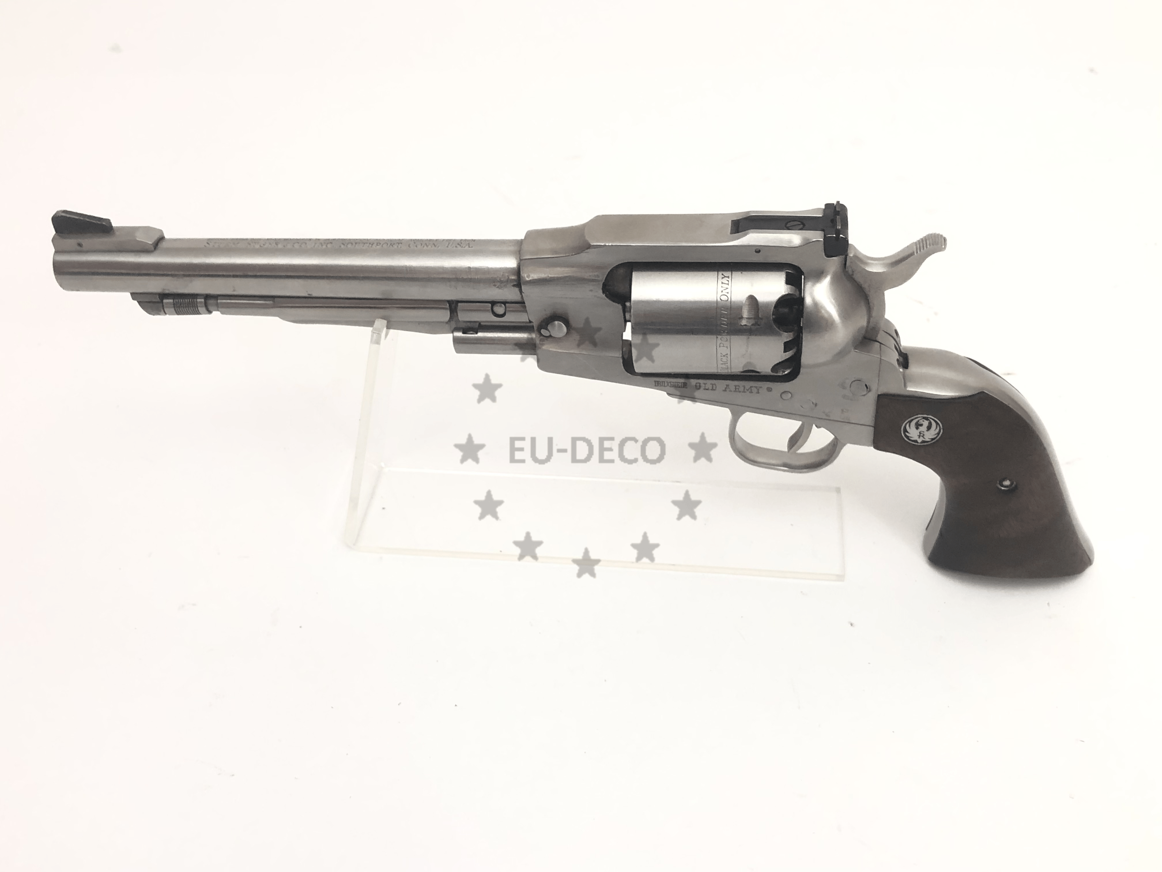 OLD ARMY .45 revólver de percusión de pólvora negra EU DECO, obv Remington de 1858