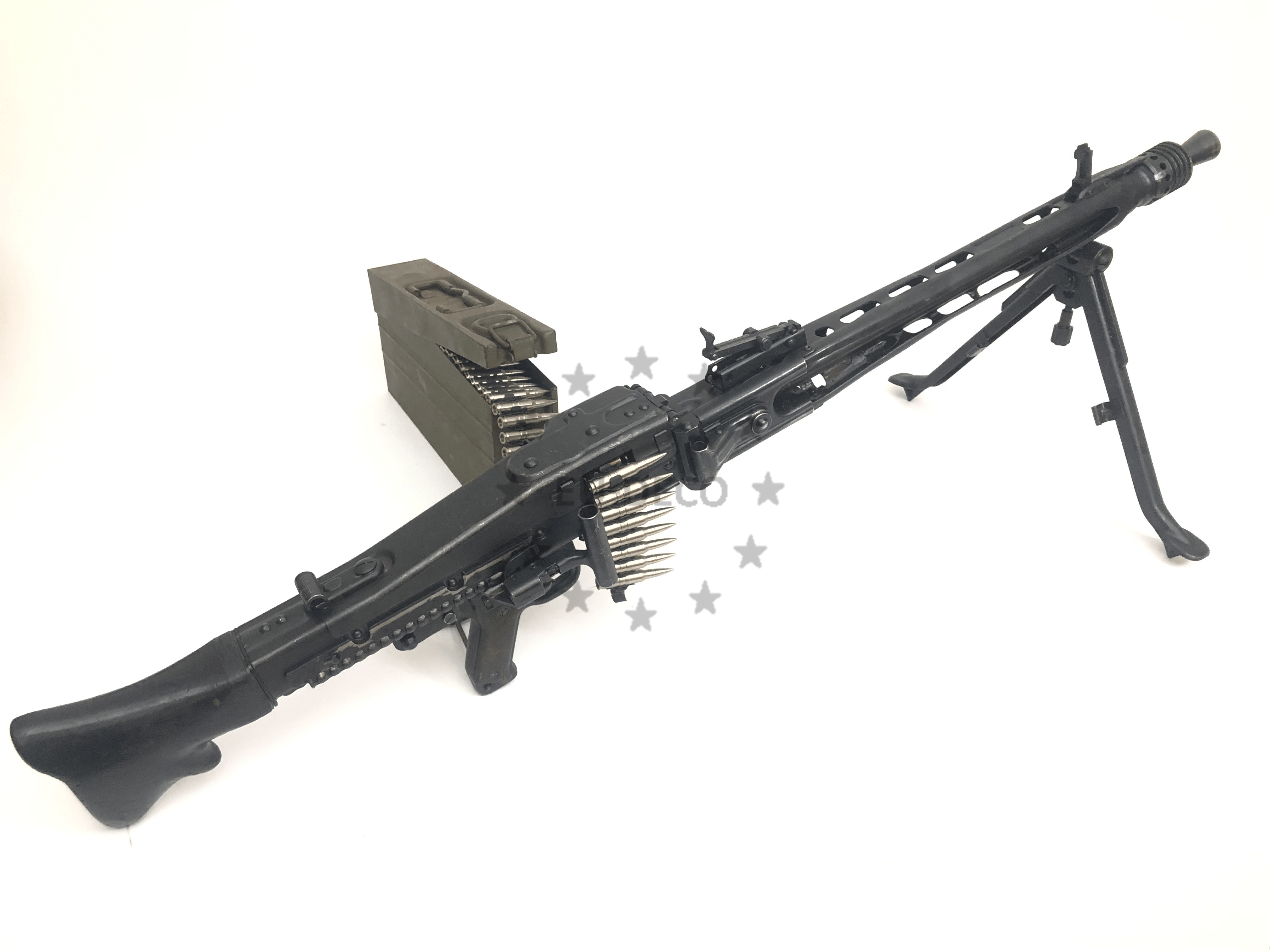 EU-DECO MG53 model MG42 met MG42 munitiekist en replica patroonband.